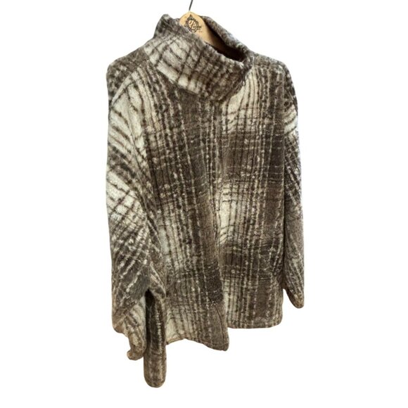 New York Style Womens Plaid Fleece Jacket Size L Made In Israel - Picture 4 of 7